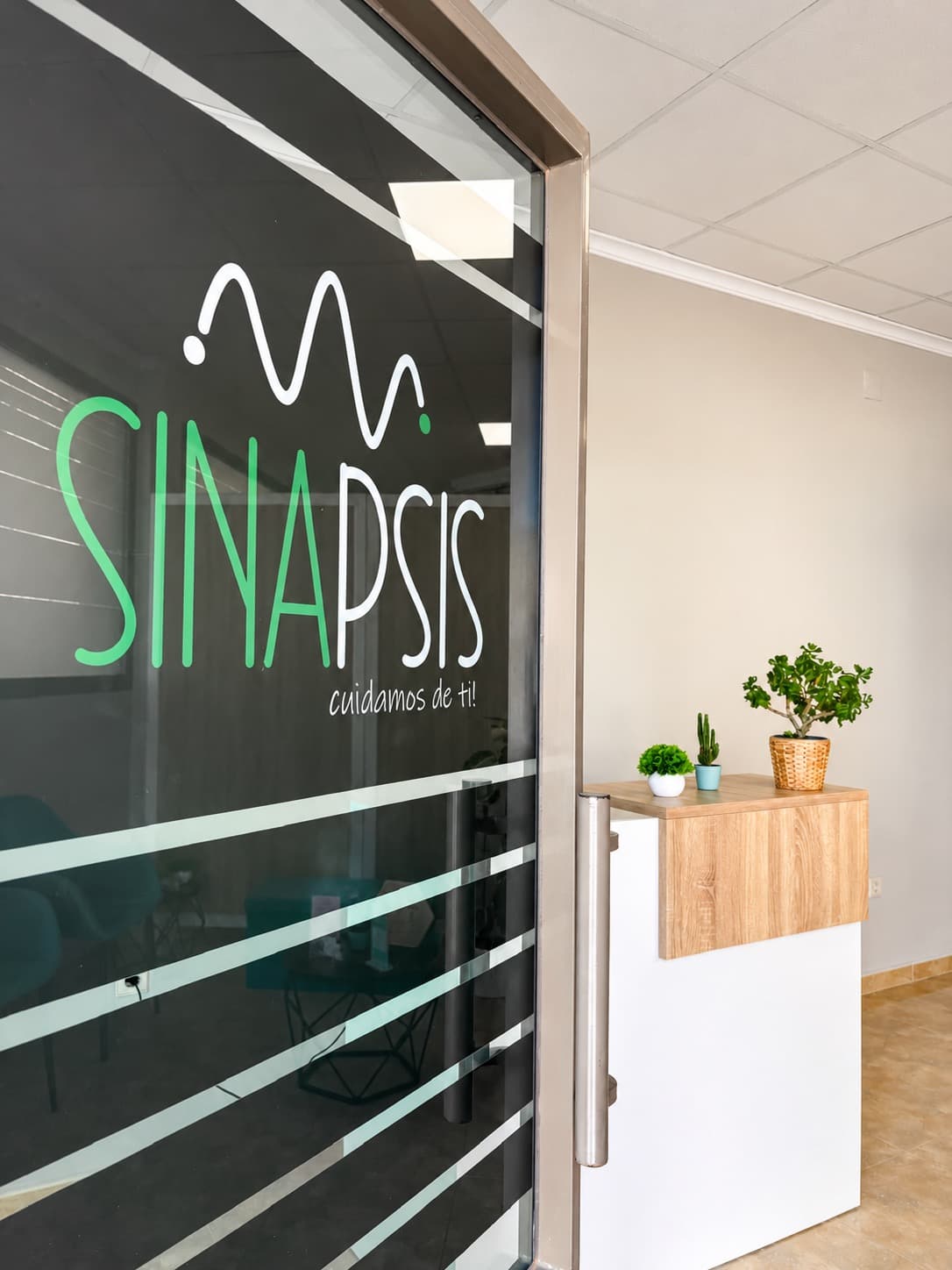 Recepción de la clínica Sinapsis en Iniesta